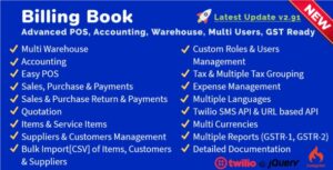 Billing Book -Advanced POS, Inventory, Accounting, Warehouse, Multi Users, GST Ready