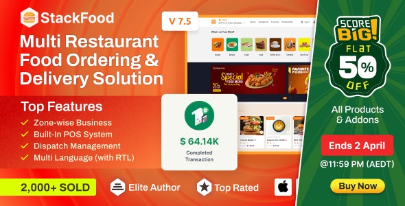 StackFood 7.5 Multi Restaurant Free Download