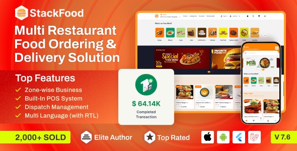 StackFood Multi Restaurant - Food Delivery App